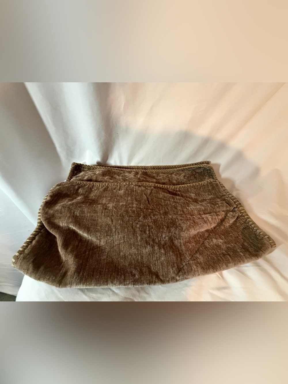 Brown Chenille Velvet Pillow Shams Set of 2 20x23 Boho Cottagecore Envelope